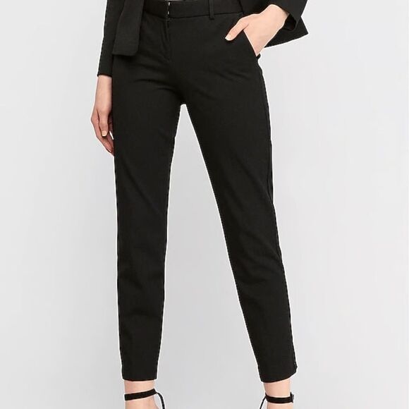 Express Women’s The Columnist Black Ankle Slack Dress Pant - Picture 3 of 8